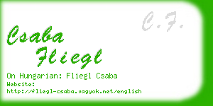 csaba fliegl business card